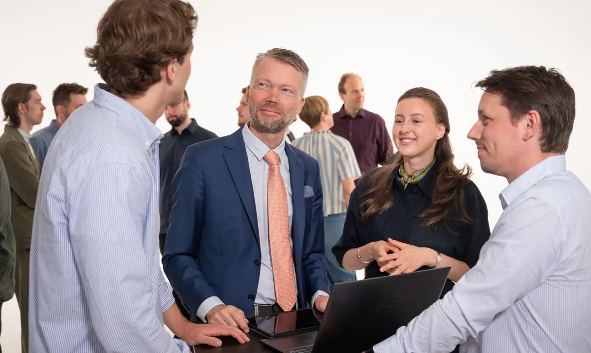 Mattias Elfgren with colleagues at Tiego.